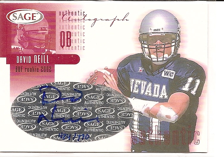 2002 SAGE Autographs Red #A29 David Neill/770