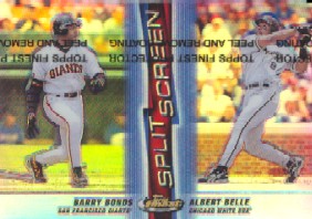 1999 Finest Split Screen Dual Refractors #SS4 Barry Bonds/Albert Belle