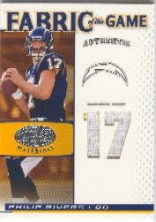 2007 Leaf Certified Materials Fabric of the Game Jersey Number #74 Philip Rivers/17