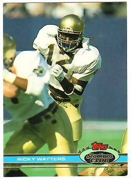 1991 Stadium Club #60 Ricky Watters RC