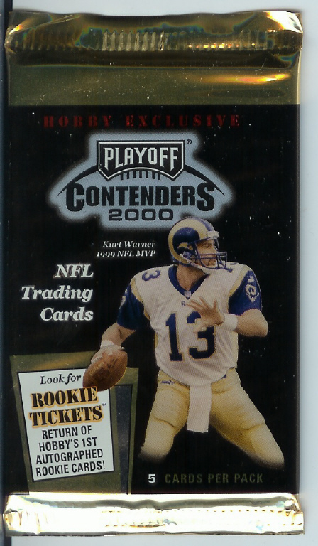 1 SEALED PACK : 2000 Playoff Contenders Football Factory Sealed Hobby Pack (Possible Tom Brady Autographed Rookie Card - His only true Autographed Rookie Card)