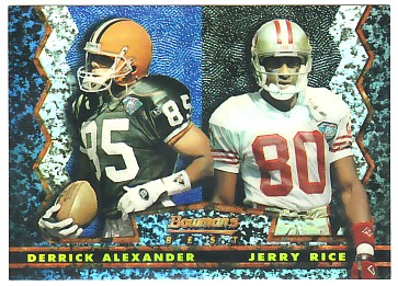 1994 Stadium Club Bowman's Best Refractors #27 Jerry Rice/D.Alexander WR