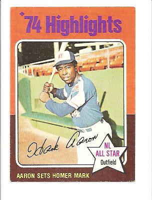 1975 Topps #1 Hank Aaron HL/Sets Homer Mark