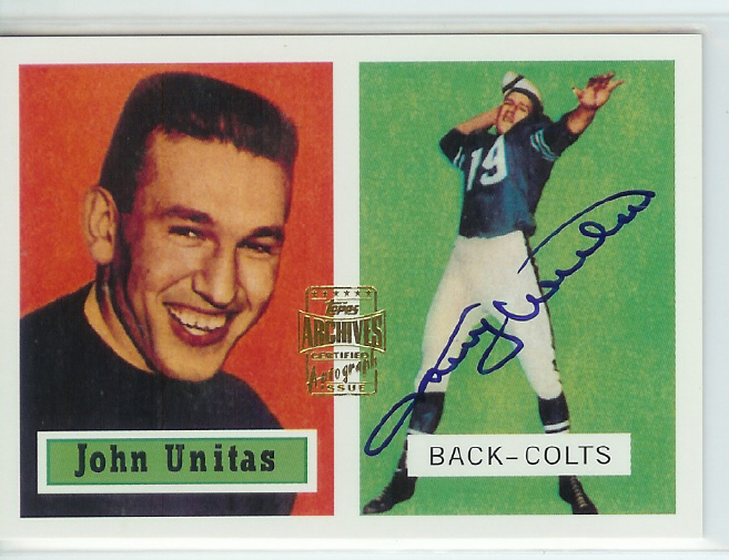 2001 Topps Archives Rookie Reprint Autographs #AAJU Johnny Unitas H