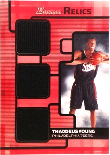 2007-08 Bowman Relics Triple #TY Thaddeus Young