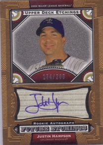 2004 Upper Deck Etchings Blue Ink #138 Justin Hampson FE