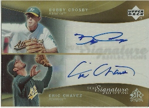 2005 Reflections Dual Signatures #BCEC Bobby Crosby/Eric Chavez T1 EXCH