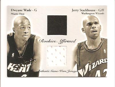2003-04 SkyBox Autographics Rookies Affirmed Game-Used #DWRL Dwyane Wade/Jerry Stackhouse