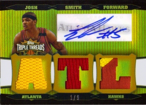 2006-07 Topps Triple Threads Relics Autographs Gold #74 Josh Smith ATL