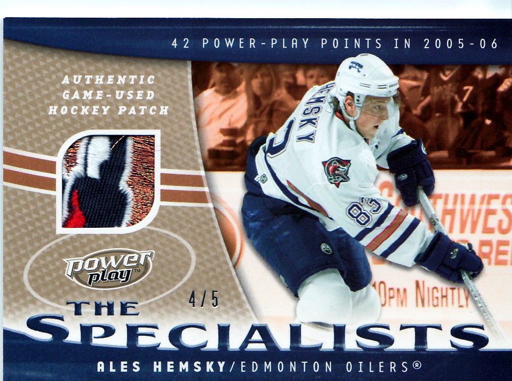2005-06 UD Powerplay Specialists Patches #SPAH Ales Hemsky