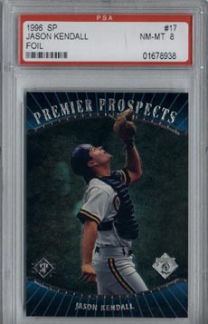 1996 SP Baseball #17 Jason Kendall Premier Prospects #17 Rookie Foil NM - MT PSA 8 NICE!