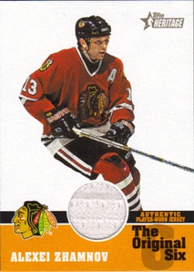 2000-01 Topps Heritage Original Six Relics #OSJAZ Alexei Zhamnov J