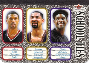 2002-03 Fleer Tradition School Ties #ST8 Jalen Rose/Juwan Howard/Chris Webber