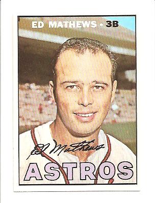 1967 Topps #166 Eddie Mathews front image