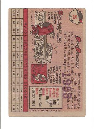 1958 Topps #25 Don Drysdale