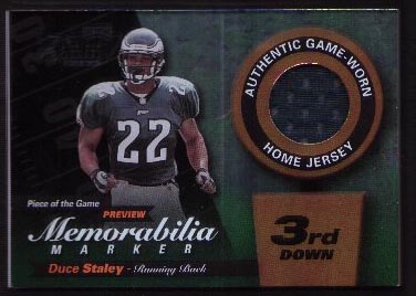 2000 Leaf Limited Piece of the Game Previews 3rd Down #DS22-G, Duce Staley /300