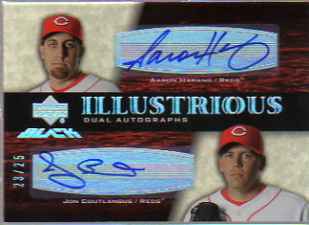 2007 UD Black Illustrious Dual Autographs #HC Aaron Harang/Jon Coutlangus