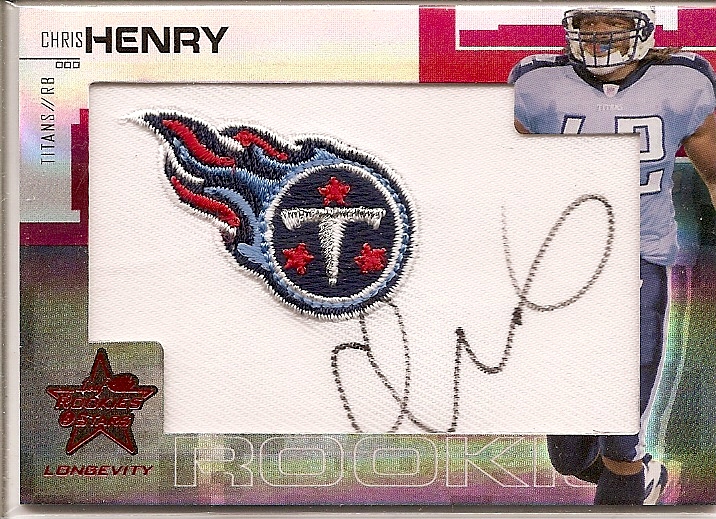 2007 Leaf Rookies and Stars Longevity Rookie Jerseys Jumbo Swatch Ruby #203 Chris Henry RB