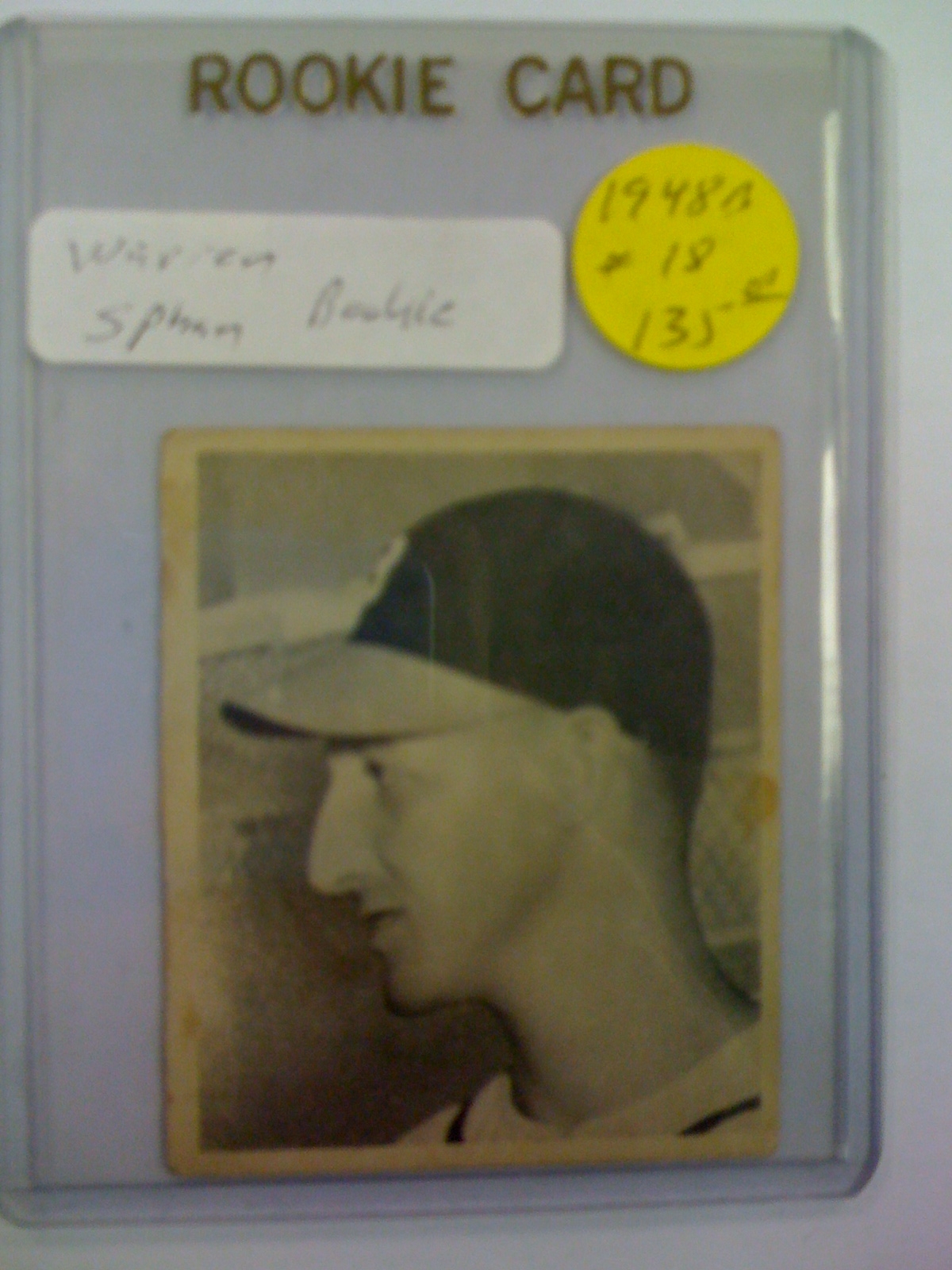 1948 Bowman #18 Warren Spahn RC front image