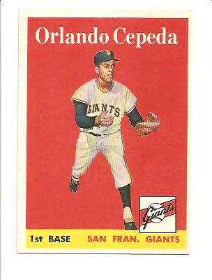 1958 Topps #343 Orlando Cepeda RC