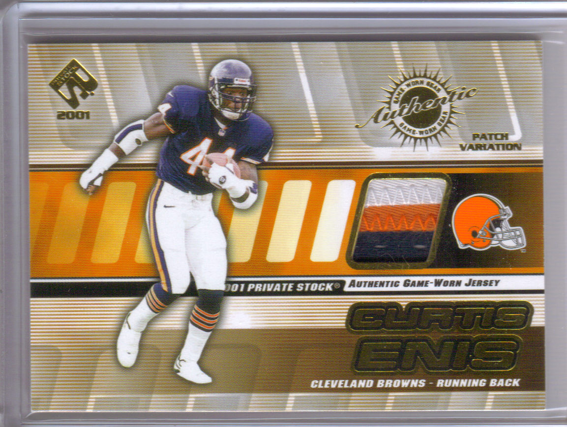 2001 Private Stock Game Worn Gear Patch #37 Curtis Enis/175 front image