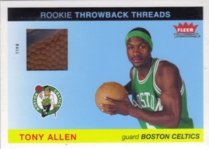 2004-05 Fleer Tradition Rookie Throwback Threads Ball #19 Tony Allen