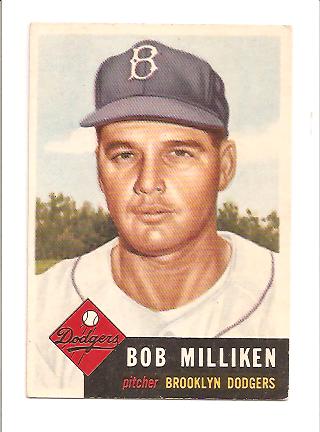 1953 Topps #221 Bob Milliken RC