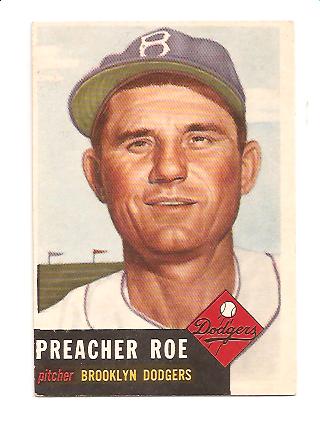 1953 Topps #254 Preacher Roe DP