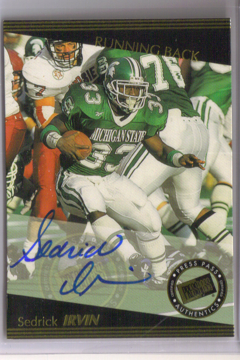 1999 Press Pass Autographs #23 Sedrick Irvin front image