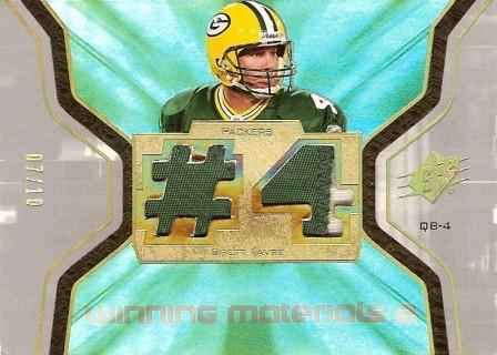 2007 SPx Winning Materials Jersey Number Dual Patch #WMBF1 Brett Favre