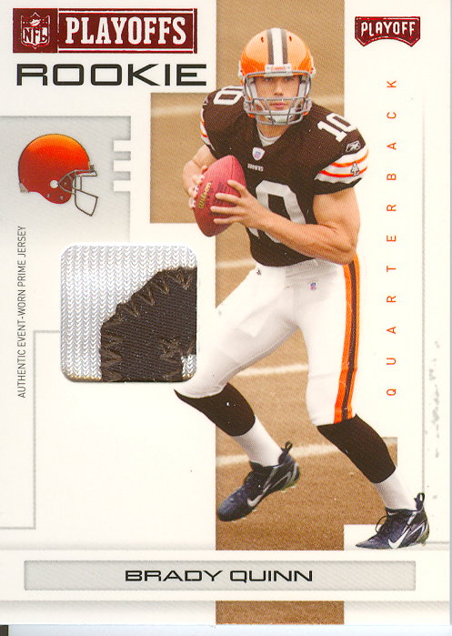 2007 Playoff NFL Playoffs Materials Red Prime #104 Brady Quinn