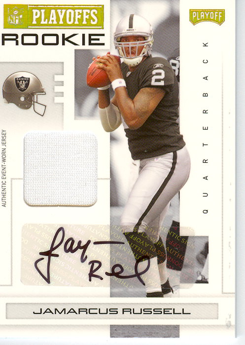 2007 Playoff NFL Playoffs Material Signatures Gold #115 JaMarcus Russell