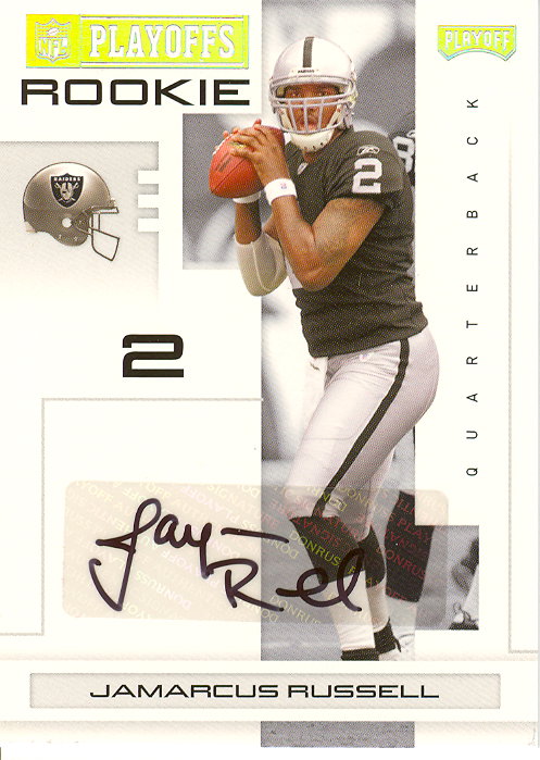 2007 Playoff NFL Playoffs Signatures Silver #115 JaMarcus Russell/10