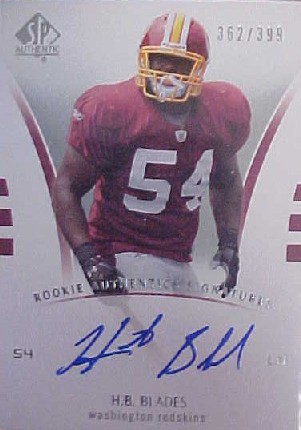 2007 SP Authentic #258 H.B. Blades AU RC
