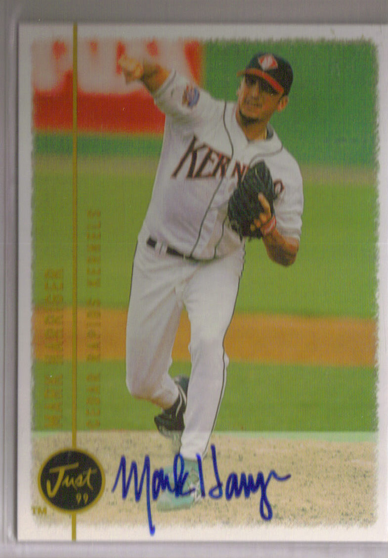 1999 Just Autographs #52 Mark Harriger ST front image