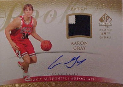 2007-08 SP Authentic #148 Aaron Gray JSY AU/599 RC