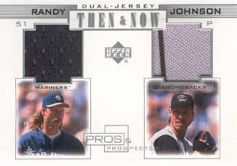 2001 Upper Deck Pros and Prospects Then and Now Game Jersey #TNRJ Randy Johnson