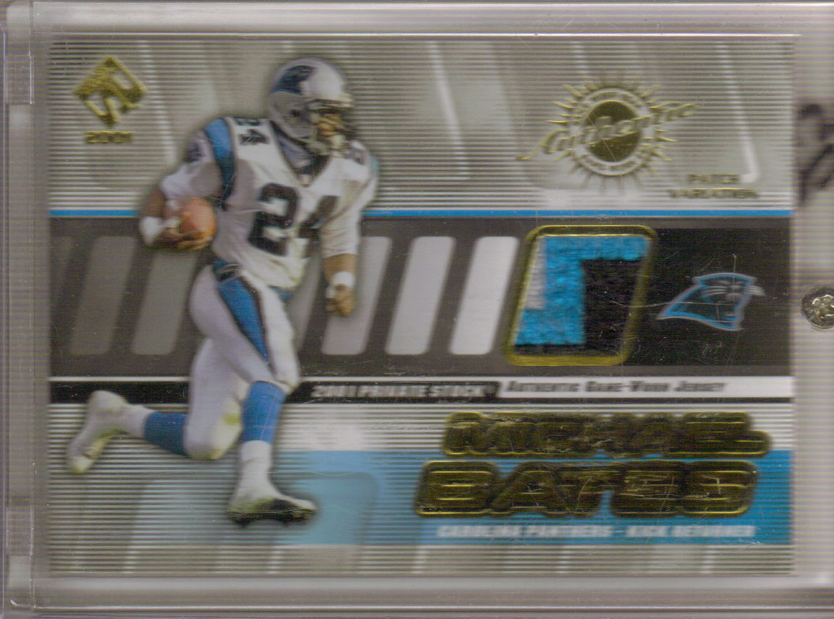 2001 Private Stock Game Worn Gear Patch #18 Michael Bates/350 front image
