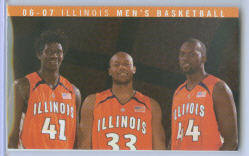 2006-07 Illinois Fighting Illini Men's Basketball Pocket Schedule ~ Warren Carter - Rich McBride - Marcus Arnold