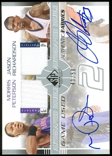 2003-04 SP Game Used Authentic Fabrics Dual Autographs #32 Morris Peterson/Jason Richardson