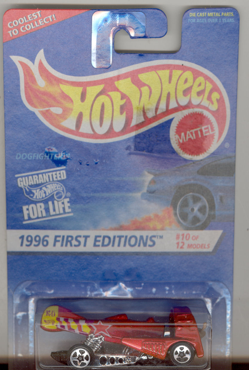 1996 Hot Wheels Mattel, First Editioin #10 Dogfighter , red, 5s spoke hub, 