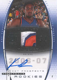 2006-07 Fleer Hot Prospects #76 Renaldo Balkman JSY AU RC