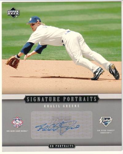 2005 UD Portraits Signature Portraits Auto 8 x 10 #GR Khalil Greene