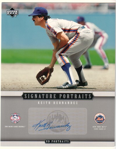 2005 UD Portraits Signature Portraits Auto 8 x 10 #KH Keith Hernandez