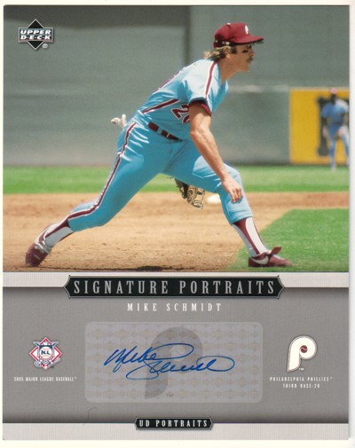 2005 UD Portraits Signature Portraits Auto 8 x 10 #MS Mike Schmidt