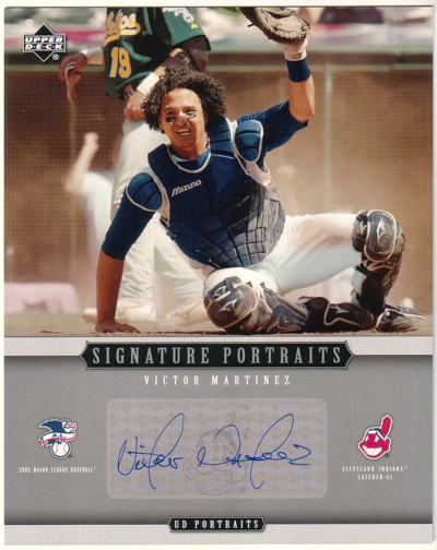 2005 UD Portraits Signature Portraits Auto 8 x 10 #VM Victor Martinez