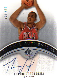 2006-07 SP Authentic #101 Thabo Sefolosha AU RC