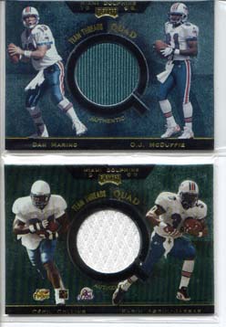 1999 Absolute SSD Team Jersey Quad #TQ16 Karim Abdul-Jabbar/Cecil Collins/Dan Marino/O.J. McDuffie
