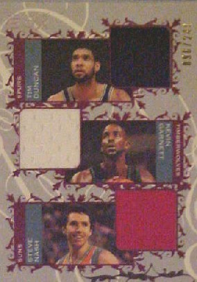 2006-07 Topps Luxury Box Courtside Relics Triple Blue #DGN Tim Duncan/Kevin Garnett/Steve Nash