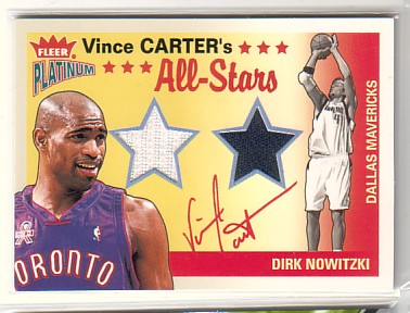 2002-03 Fleer Platinum Vince Carter's All-Stars Game Used #DN Vince Carter/Dirk Nowitzki